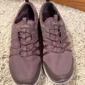 Skechers Women's Mauve Knit Slip-On Athletic Sneakers